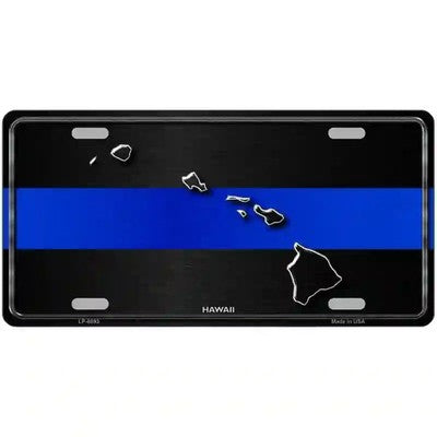 Hawaii Thin Blue Line Metal Sign