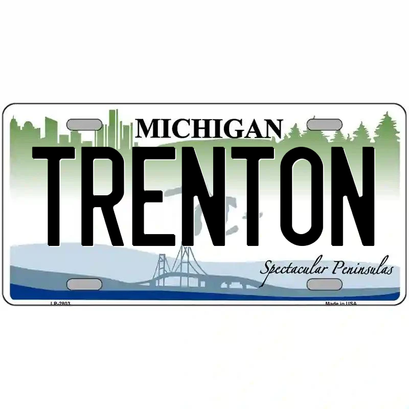 Trenton Michigan Metal Sign