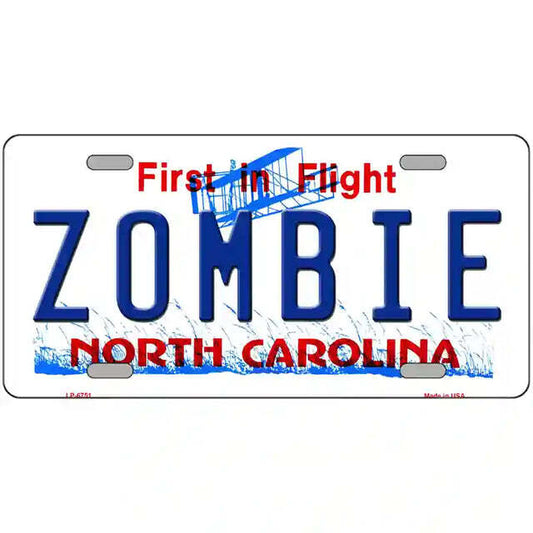Zombie North Carolina Metal Sign