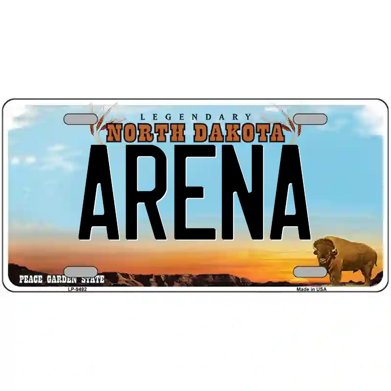 Arena North Dakota Metal Sign