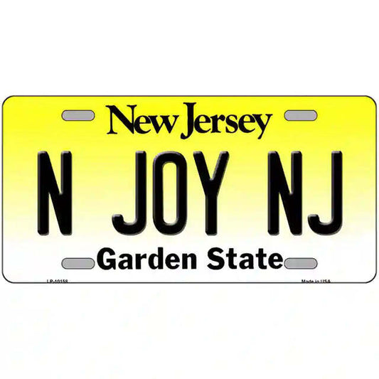 N Joy NJ New Jersey Metal Sign