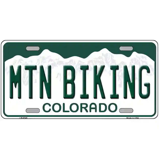 Mountain Biking Metal Sign