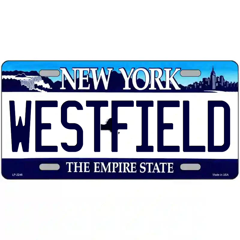 Westfield New York Blue Metal Sign