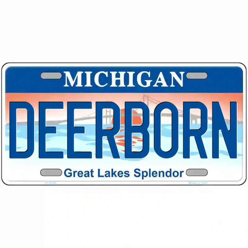 Deerborn Michigan Great Lakes Metal Sign