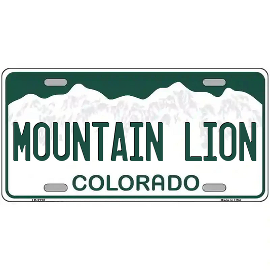 Mountain Lion Colorado Metal Sign