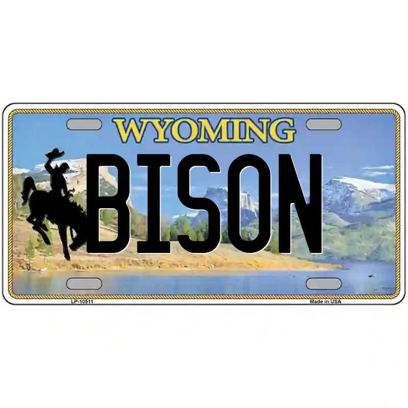 Bison Wyoming Metal Sign