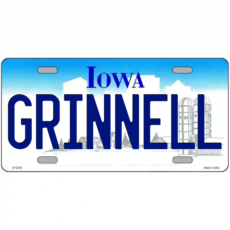 Grinnell Iowa Metal Sign