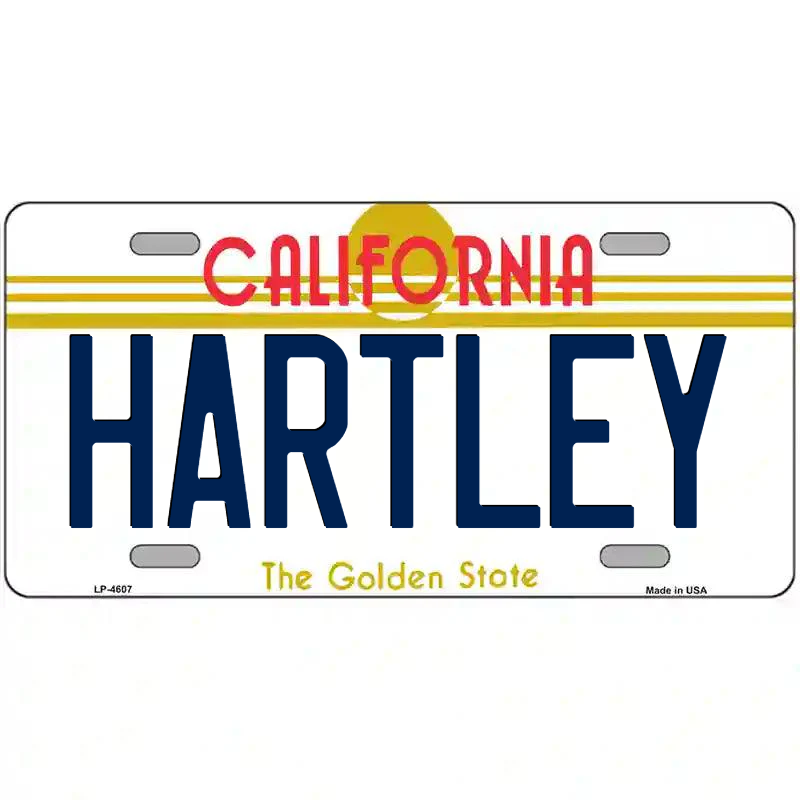 Hartley California Metal Sign