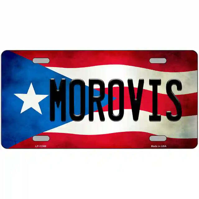 Morovis Puerto Rico Flag Metal Sign