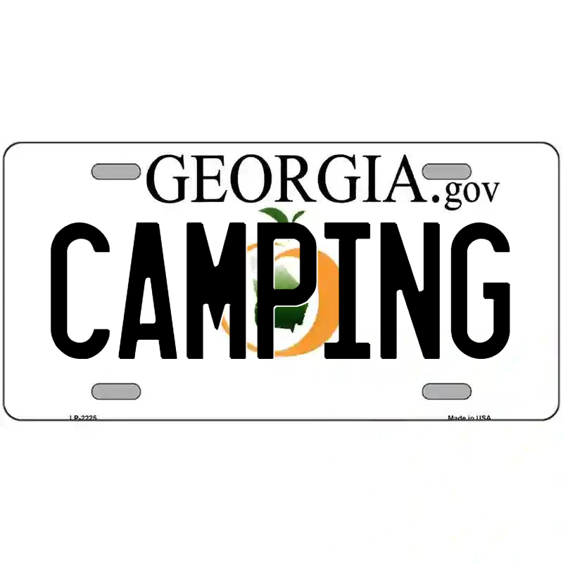 Camping Georgia Metal SIgn