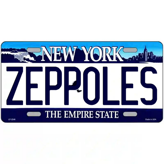Zeppoles New York Blue Metal Sign