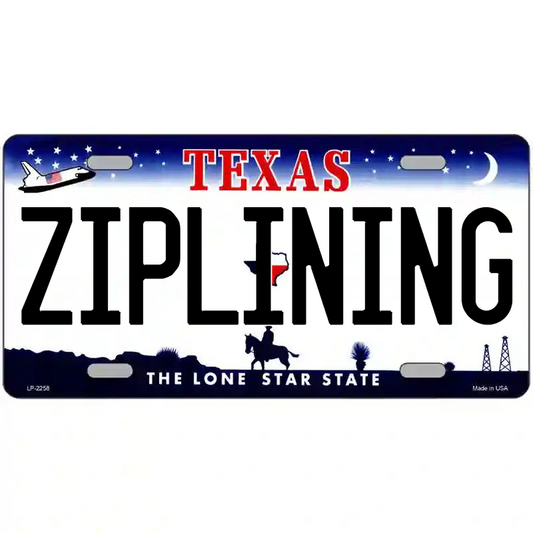 Ziplining Texas Metal Sign