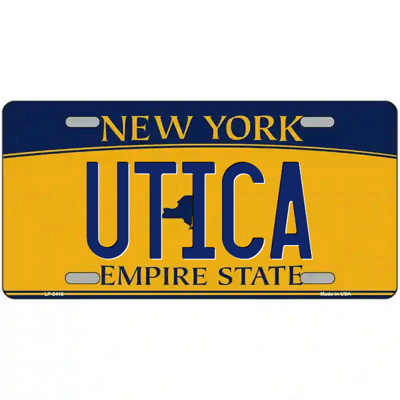 Utica New York Yellow Metal Sign