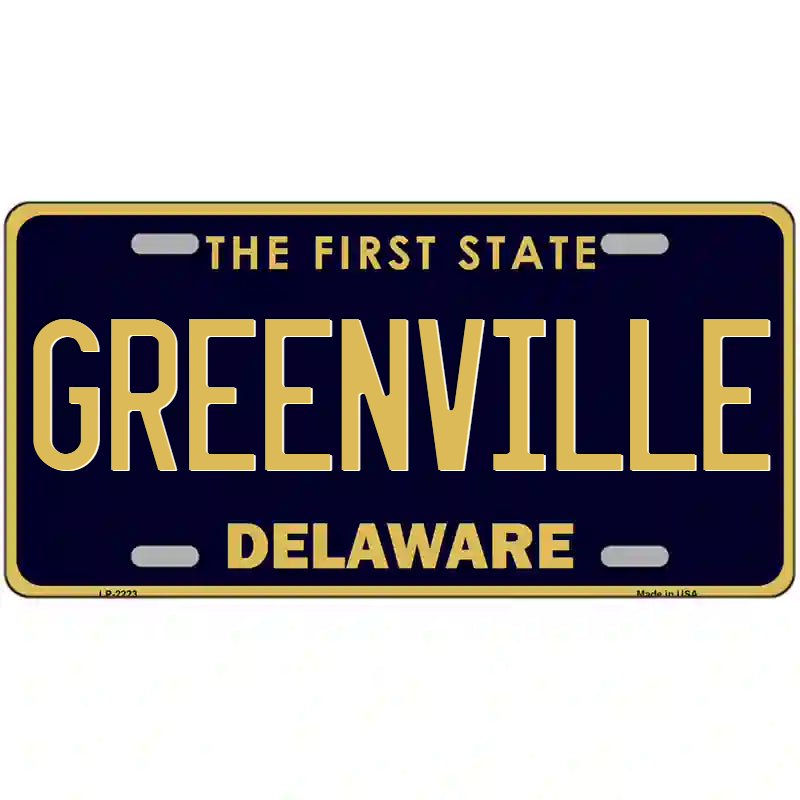 Greenville Delaware Metal Sign