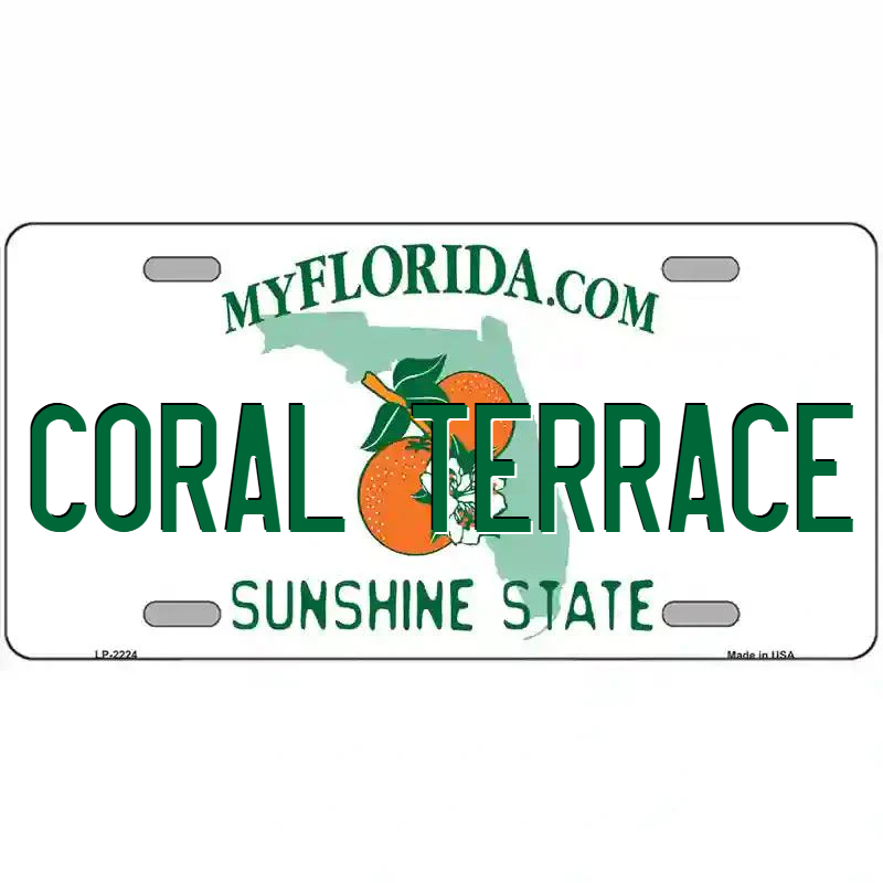Coral Terrace Florida Metal Sign