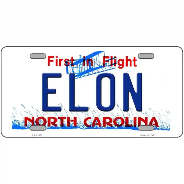 Elon North Carolina Metal Sign