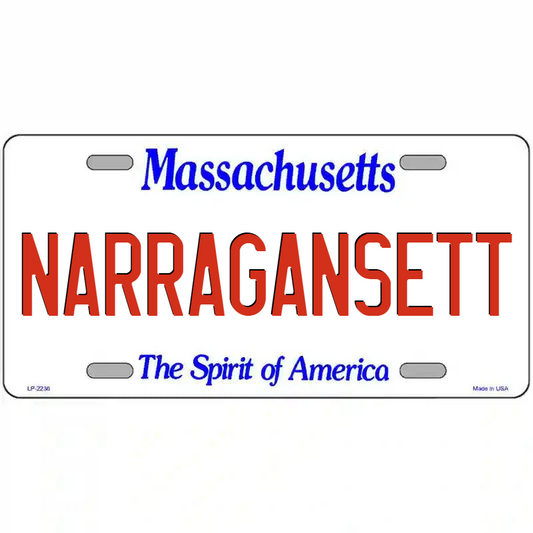 Narragansett Massachusetts Metal Sign