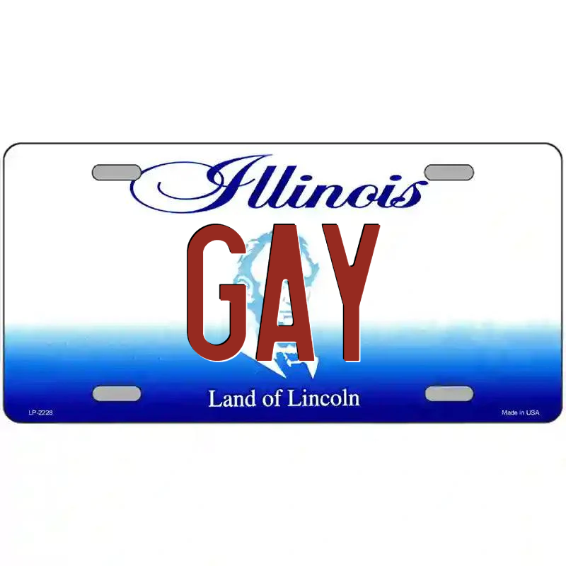 Gay Illinois Metal Sign