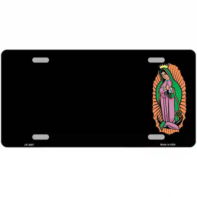 Virgin Mary Black Metal Sign
