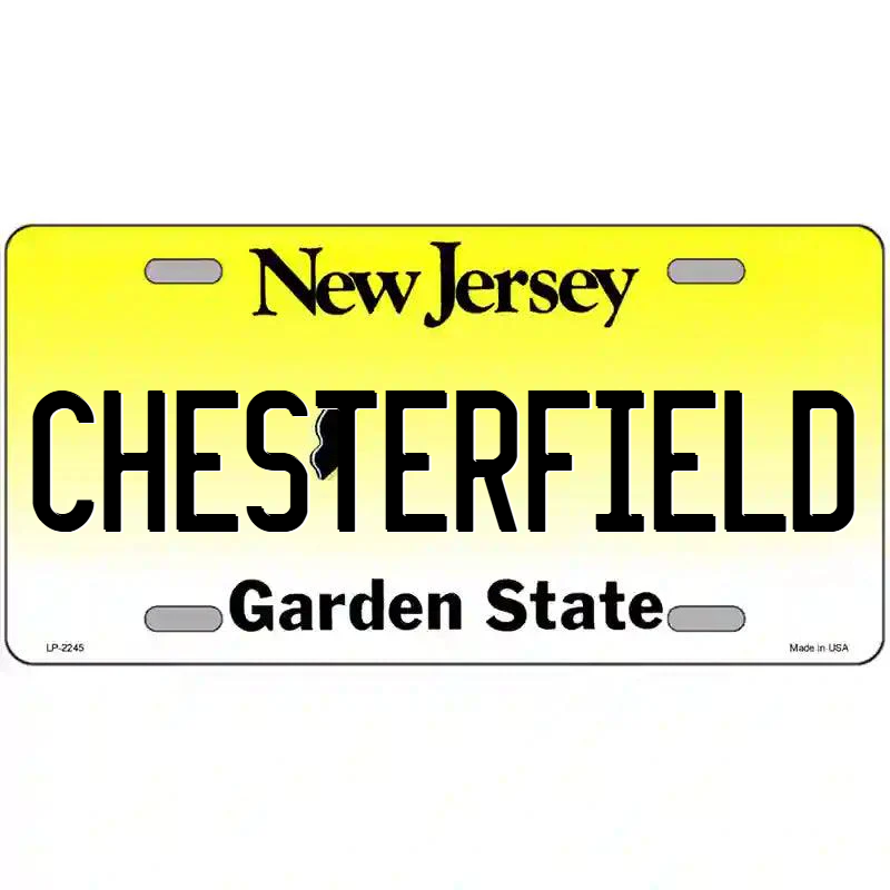 Chesterfield New Jersey Metal Sign