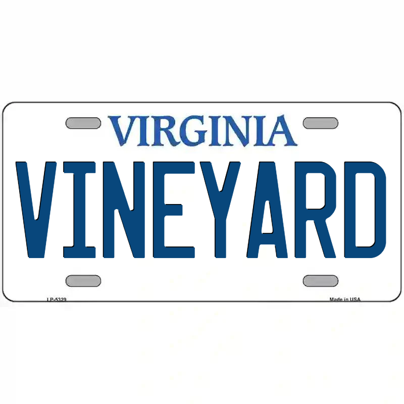 Vineyard Virginia Metal Sign