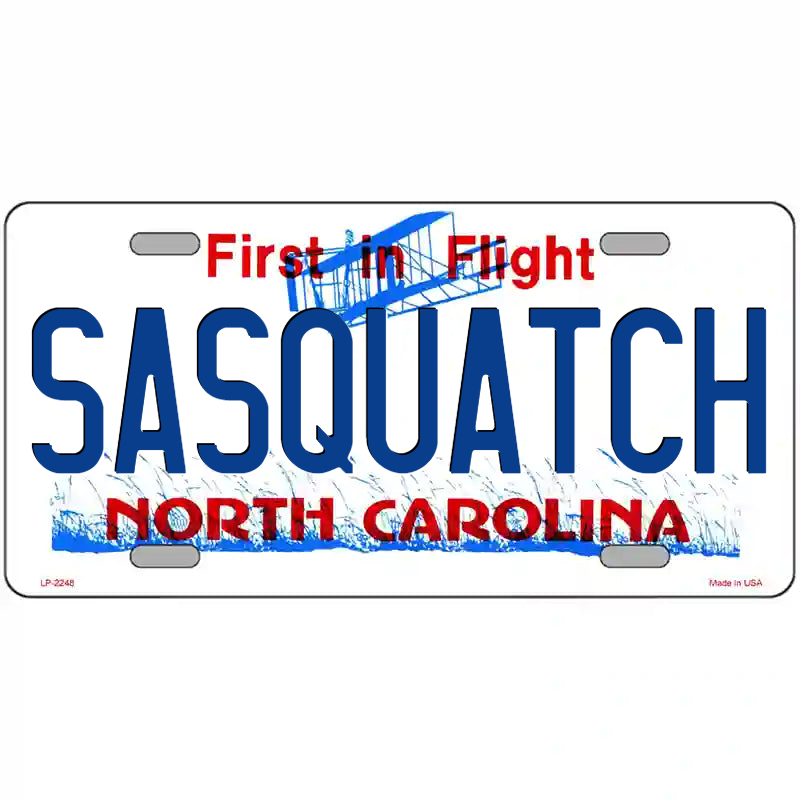 Sasquatch North Carolina Metal Sign