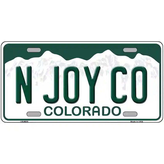 N Joy CO Colorado Metal Sign
