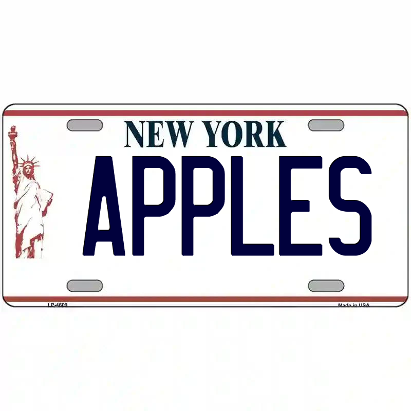 Apples New York Statue of Liberty Metal Sign