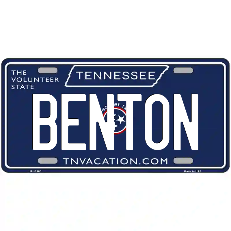 Benton Tennessee Blue Metal Sign