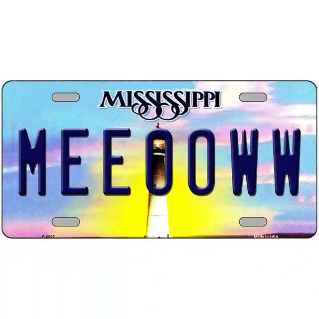 Meeooww Mississippi Metal Sign