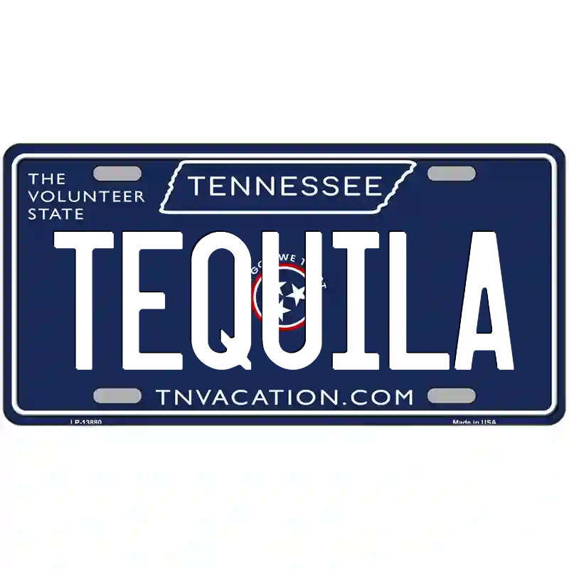 Tequila Tennessee Blue Metal Sign