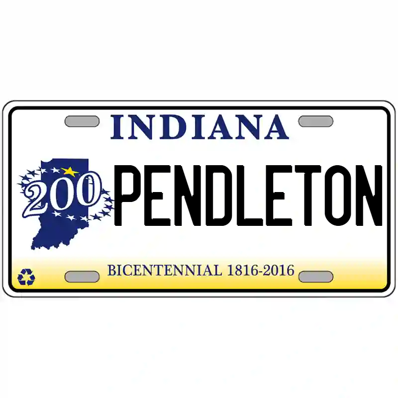 Pendleton Indiana Bicentennial Metal Sign