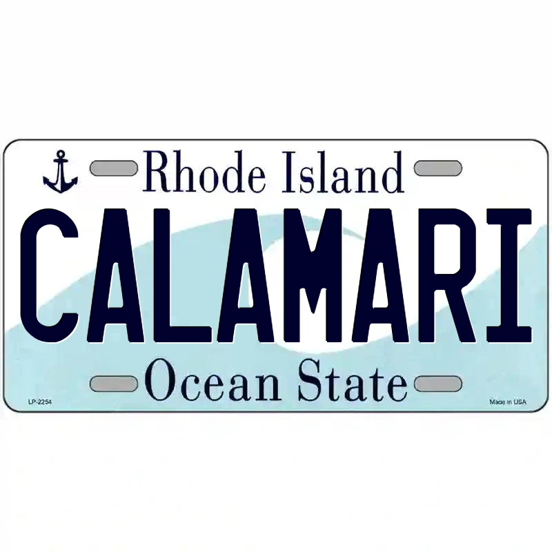 Calamari Rhode Island Metal Sign