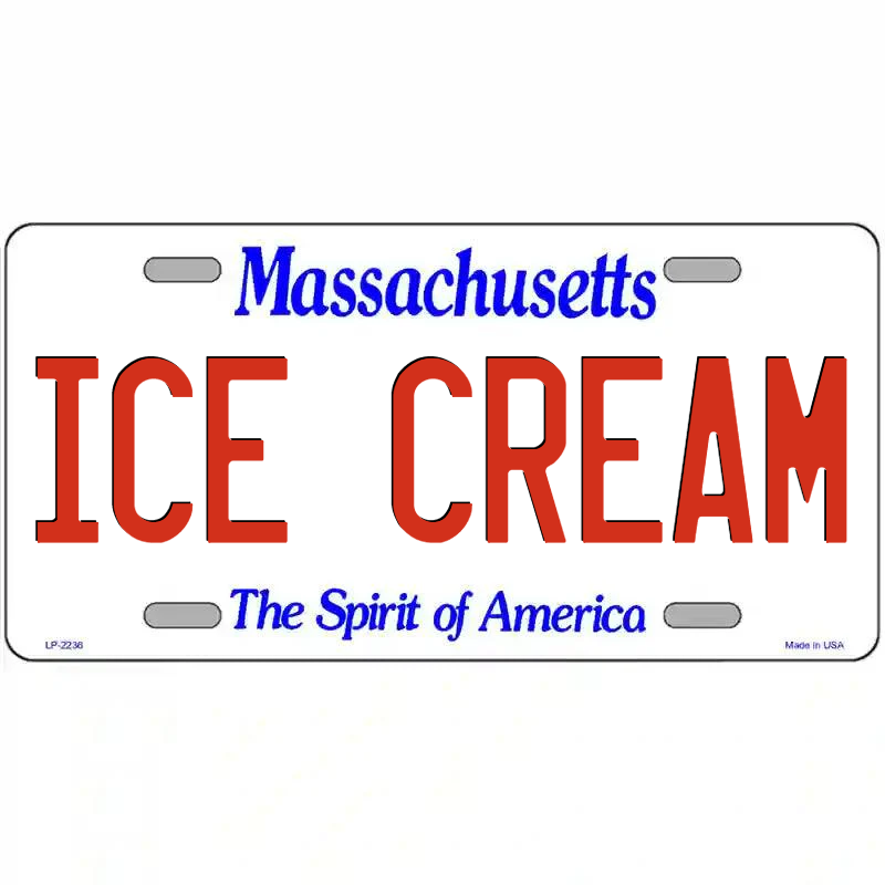 Ice Cream Massachusetts Metal Sign