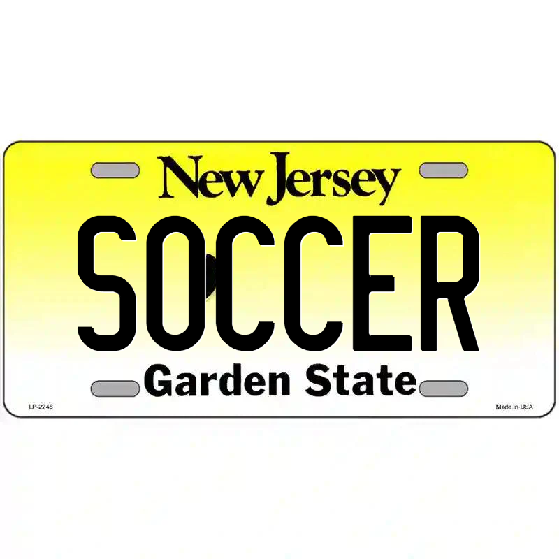 Soccer New Jersey Metal Sign
