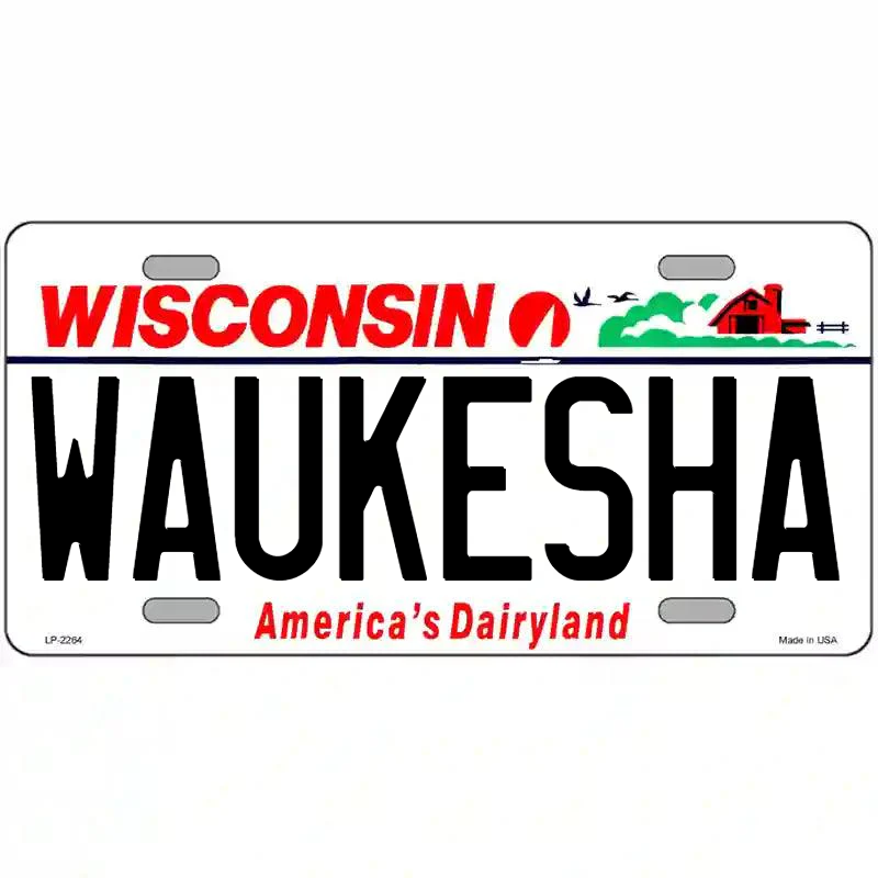 Waukesha Wisconsin Metal Sign