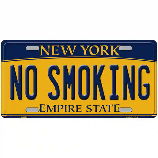 No Smoking New York Yellow Metal Sign