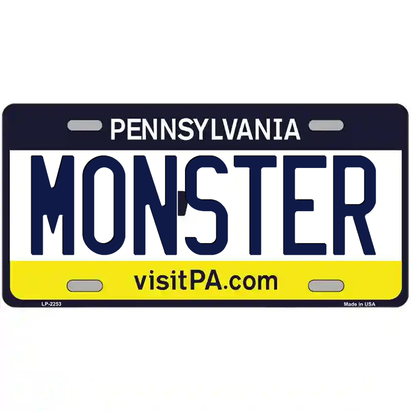 Monster Pennsylvania Metal Sign