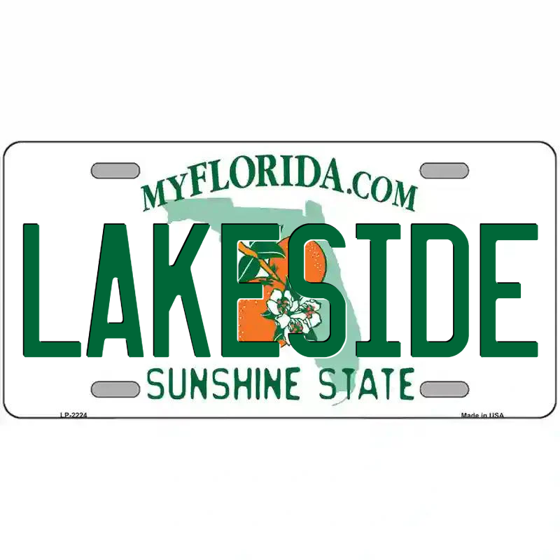 Lakeside Florida Metal Sign