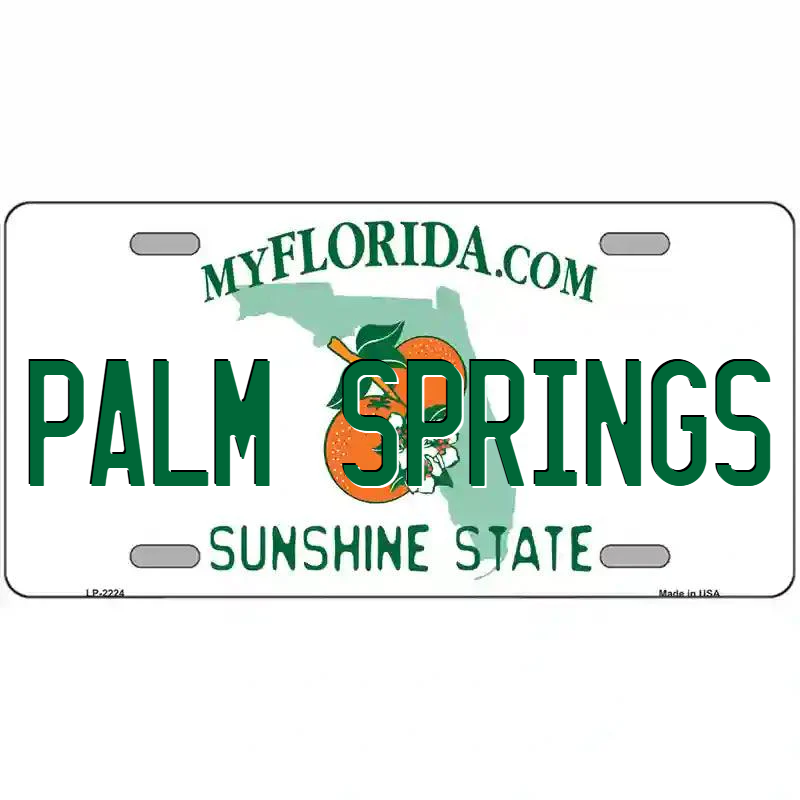 Palm Springs Florida Metal Sign