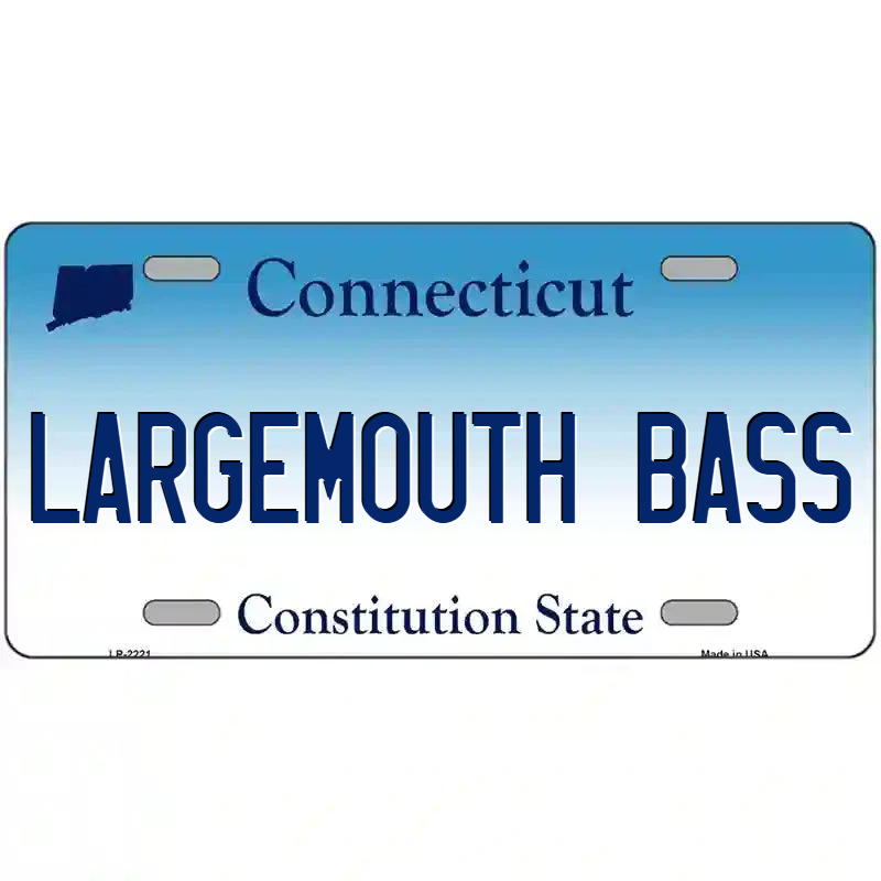 Largemouth Bass Connecticut Metal Sign
