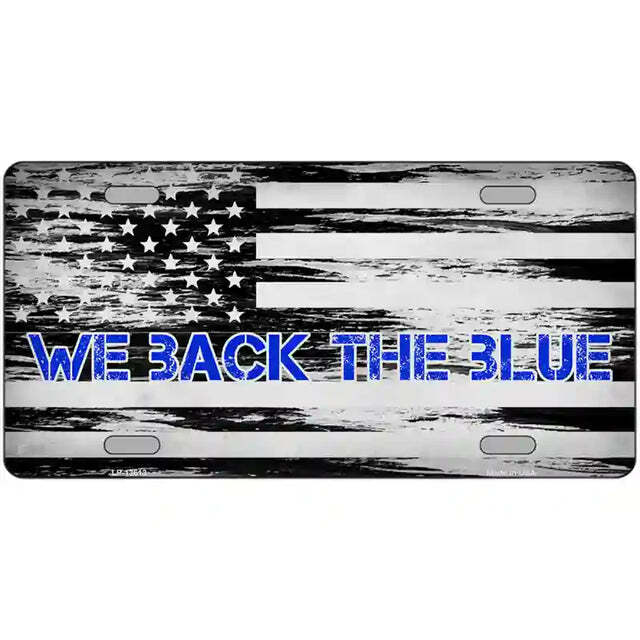 Back the Blue American Flag Metal Sign