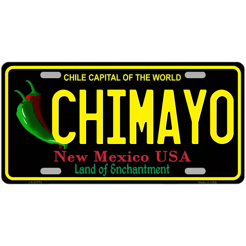 Chimayo New Mexico Black Metal Sign
