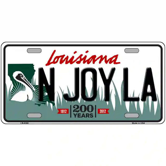 N Joy LA Louisiana Metal Sign
