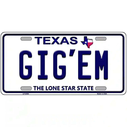 Gig 'Em Texas Metal Sign