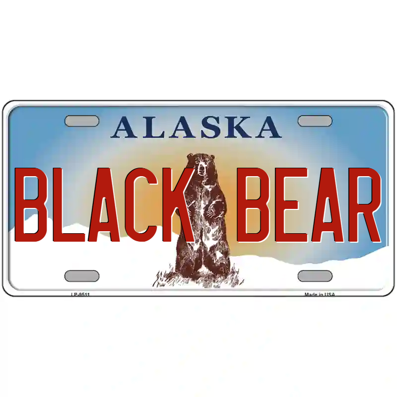 Black Bear Alaska Metal Sign