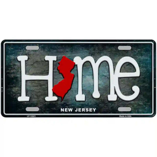 New Jersey Home State Outline Metal Sign
