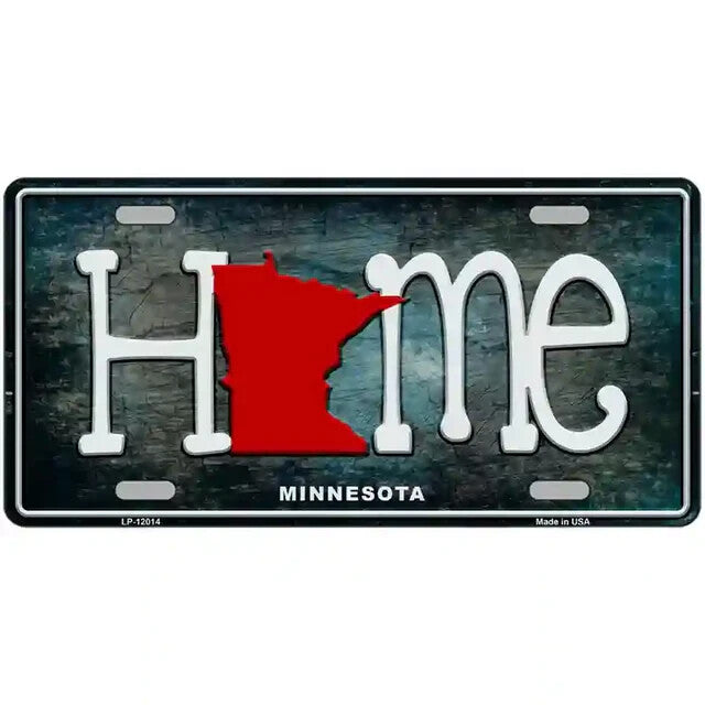 Minnesota Home State Outline Metal Sign