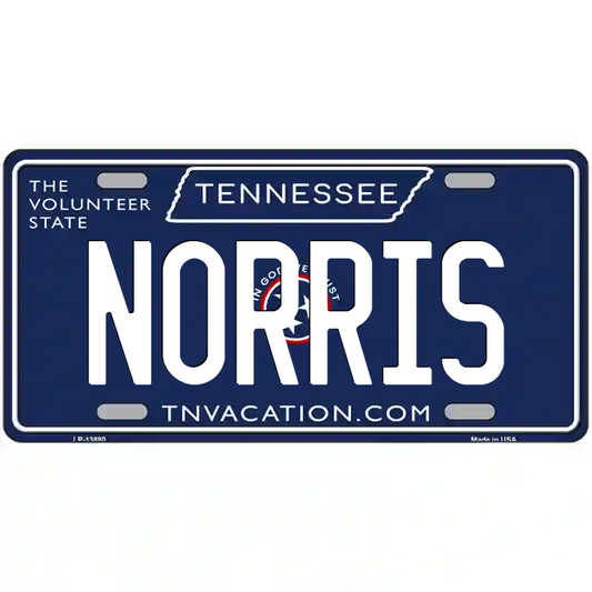 Norris Tennessee Blue Metal Sign