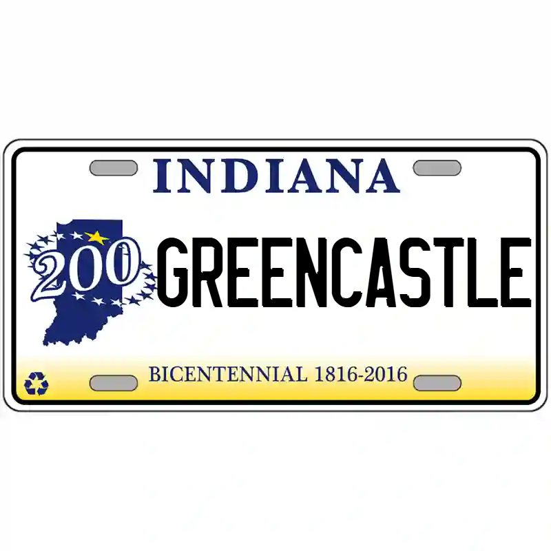 Greencastle Indiana Bicentennial Metal Sign